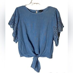 Style Envy Women’s Denim Look Blouse